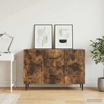 vidaXL Buffet Chêne fumé 89 x 34 5 x 60 cm Bois d'ingénierie