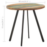 vidaXL Table de salle à manger 80 cm Bois de récupération massif