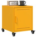 vidaXL Tables de chevet 2 Pièces jaune moutarde 36x39x43 5 cm acier