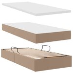 vidaXL Lit avec rangement et matelas Cappuccino 100 x 200 cm