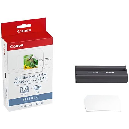Canon kc-18is kit cassette ruban d'impression - 18 impressions - format carré autocollant 5 4 × 5 4 cm