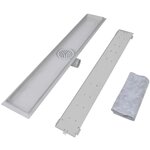 vidaXL Drain de douche linéaire 2 pc 830 x 140 mm Acier inoxydable