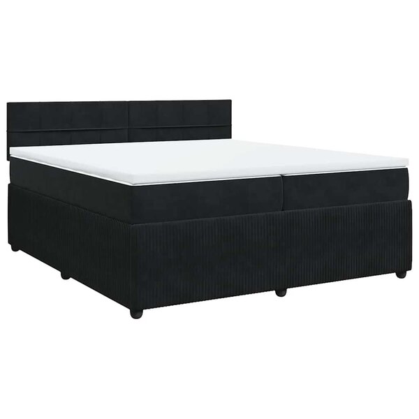 vidaXL Sommier à lattes de lit et matelas Noir 200x200 cm Velours