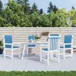 vidaXL Coussins de chaise à dossier bas lot de 4 bleu mélangé tissu