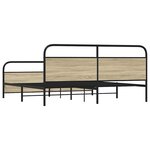 vidaXL Cadre de lit en métal sans matelas chêne sonoma 183x213 cm