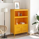 vidaXL Buffet haut jaune moutarde 68x39x113 cm acier