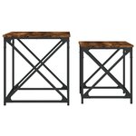vidaXL Tables basses gigognes 2 Pièces chêne fumé bois d'ingénierie