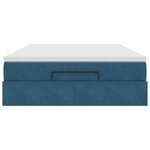 vidaXL Cadre de lit ottoman avec matelas bleu foncé 140x190 cm velours
