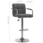 vidaXL Chaises de bar lot de 2 gris clair tissu