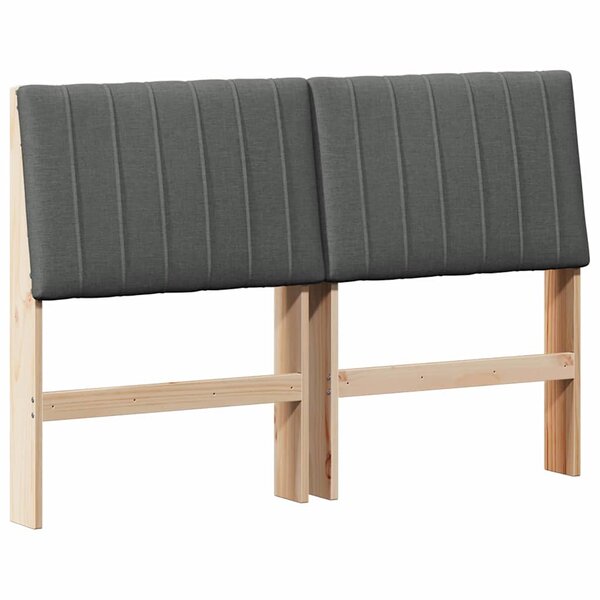 vidaXL Tête de lit capitonnée Gris foncé 140 cm Pin massif