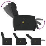 vidaXL Fauteuil de massage inclinable électrique Noir Tissu