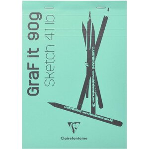 Bloc Agrafé GraF'it 80 Feuilles Dessin Croquis Uni 10 5x14 8cm 90g Couleur Aléatoire CLAIREFONTAINE
