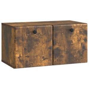 vidaXL Meuble TV mural 59 5 x 31 x 30 cm Chêne fumé Bois d'ingénierie