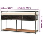 vidaXL Banc de rangement avec coussin 107 5 x 34 5 x 59 cm