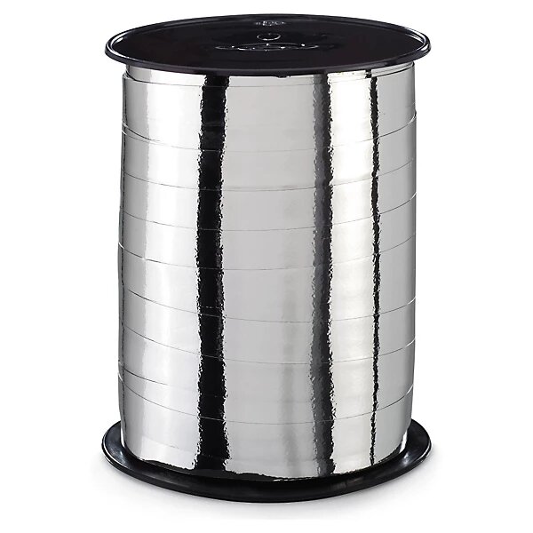 Bolduc effet miroir argent 10 mm x 250 m (lot de 2)