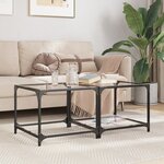 vidaXL Tables basses avec dessus en verre transparent 2 Pièces acier