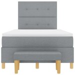 vidaXL Lit à ressorts avec matelas Gris clair 120 x 190 cm tissu
