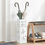 vidaXL Porte-parapluie Blanc 15 5 x 15 5 x 49 cm Acier