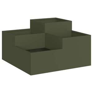 vidaXL Cache-pot de jardin Vert olive 80 x 80 x 48 cm Acier