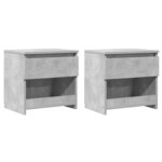 vidaXL Tables de chevet 2 Pièces Gris béton 40x30x39 cm Bois d’ingénierie