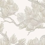 DUTCH WALLCOVERINGS Papier peint Motif avec pins Blanc