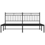 vidaXL Cadre de lit métal avec tête de lit noir 183x213 cm