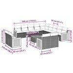 vidaXL Salon de jardin avec coussins 14 Pièces noir résine tressée