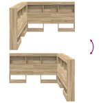 vidaXL Tête de lit de rangement Chêne sonoma 120 cm Bois d'ingénierie