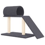 vidaXL Arbres à chat avec tunnel et échelle gris foncé 55 5 cm