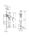 THIRARD - Boitier de serrure encastrable à cylindre pour porte métallique  axe 26mm  entraxe 92mm  bouts carrés - THIRARD