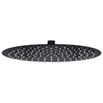 vidaXL Pomme de douche pluie Acier inoxydable 30 cm Ronde Noir