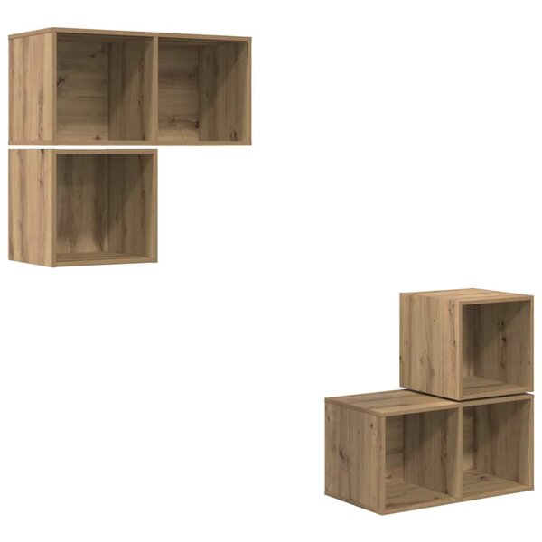 vidaXL Ensemble meuble TV 4 Pièces chêne artisanal 37 x 37 x 72 cm