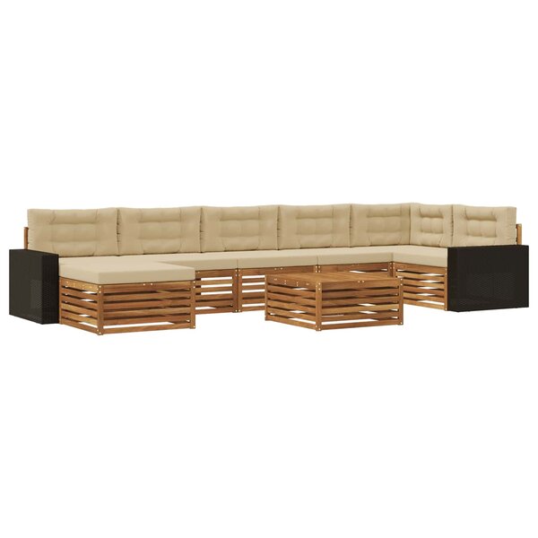 vidaXL Ensemble de canapés d'extérieur 8 Pièces Naturel et Beige