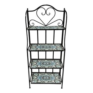 Etagère à plantes Métal Mosaïque Multicolore Bleu Cleo