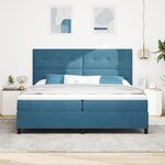 Lit à ressorts vidaXL avec matelas et LED Bleu foncé 200x200 cm Velours