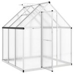 vidaXL Serre avec cadre de base argent 169x169x195 cm aluminium