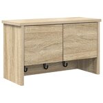 vidaXL Porte-manteau mural avec étagère Montage mural avec stockage avec porte Chêne sonoma 50 x 20 x 30 cm