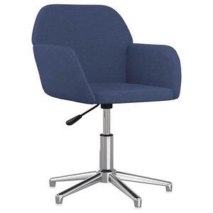 vidaXL Chaise pivotante de bureau Bleu Tissu