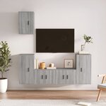 vidaXL Ensemble de meubles TV 5 Pièces Sonoma gris Bois d'ingénierie