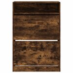 vidaXL Armoire à chaussures 2 tiroirs rabattables chêne fumé