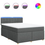 vidaXL Sommier à lattes de lit avec matelas Gris foncé 160x200cm Tissu