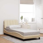 vidaXL Cadre de lit sans matelas crème 90x190 cm tissu