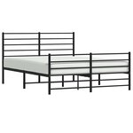 vidaXL Cadre de lit métal sans matelas avec pied de lit noir 120x190cm