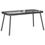 vidaXL Table basse Noir 90 x 45 x 43 cm Poly Rattan et verre