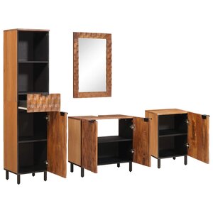 vidaXL Ensembles de salle de bain 4 Pièces Acacia Marron Winish
