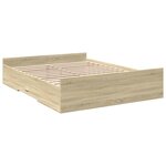 vidaXL Cadre de lit avec tiroirs sans matelas chêne sonoma 140x200 cm