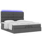 VidaXL Cadre de lit ottoman avec matelas gris foncé 200x200cm tissu