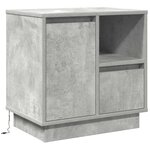vidaXL Cabinet de chevet avec tiroir Gris béton 50 x 34.5 x 50 cm.