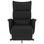vidaXL Fauteuil inclinable avec repose-pieds noir similicuir