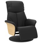 vidaXL Fauteuil inclinable avec repose-pieds noir similicuir